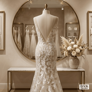 Open Back Beach Bridal Gown - Diva Melody