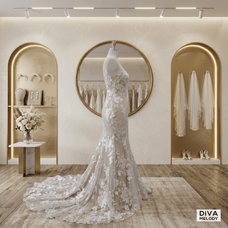 Open Back Beach Bridal Gown - Diva Melody