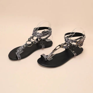 Open Toe Buckle Low Heel Sandals - Diva Melody