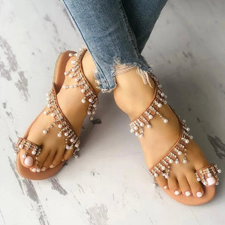 Open Toe Buckle Low Heel Sandals - Diva Melody