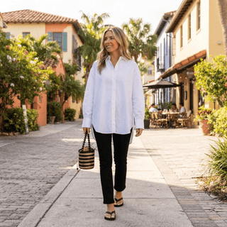 Oversized Poplin Button Down Shirt - Diva Melody