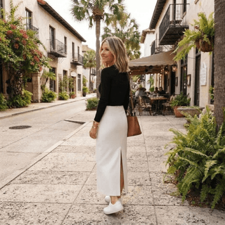 Paneled Midi Pencil Skirt - Diva Melody