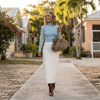 Paneled Midi Pencil Skirt - Diva Melody