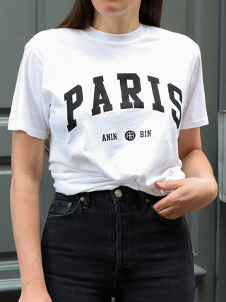 Paris Cotton Letter Print Short Sleeve Tee T-shirts - Diva Melody