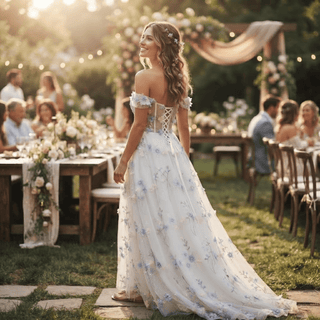 Pastel 3D Floral Corset Wedding Dress - Diva Melody