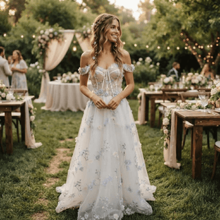 Pastel 3D Floral Corset Wedding Dress - Diva Melody