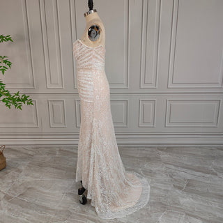 Pearl Beaded Mermaid Wedding Dress - Diva Melody