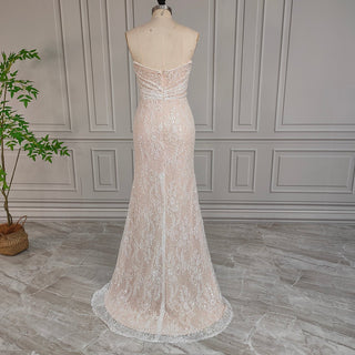 Pearl Beaded Mermaid Wedding Dress - Diva Melody