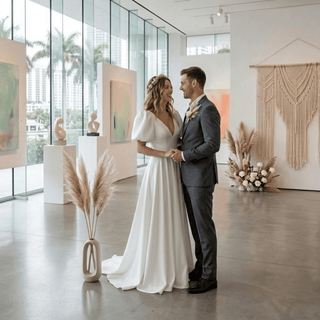 Plain A Line Satin Wedding Dress - Diva Melody