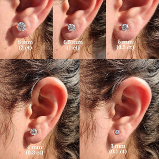 Platinum Plated Diamond Stud Earrings - Diva Melody