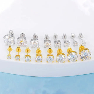 Platinum Plated Diamond Stud Earrings - Diva Melody