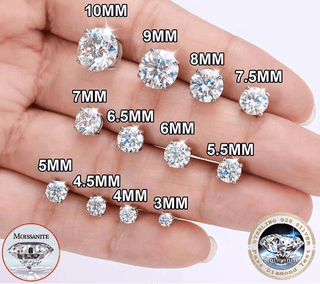 Platinum Plated Diamond Stud Earrings - Diva Melody