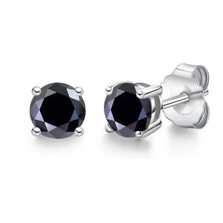 Platinum Plated Diamond Stud Earrings - Diva Melody