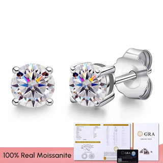 Platinum Plated Diamond Stud Earrings - Diva Melody