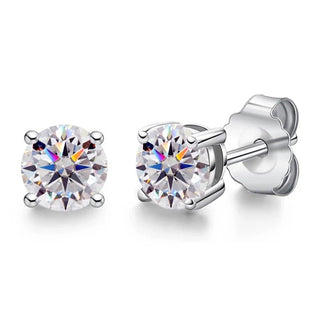 Platinum Plated Diamond Stud Earrings - Diva Melody