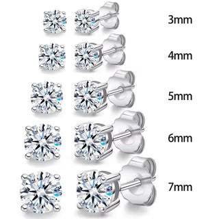 Platinum Plated Diamond Stud Earrings - Diva Melody