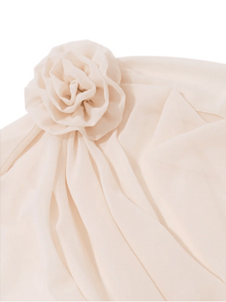 Pleated See - Through 3D Rose Blouse Top - Diva Melody