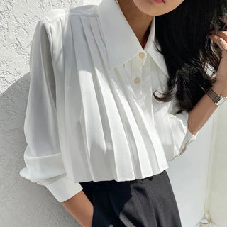 Pleated Vintage Blouse - Diva Melody