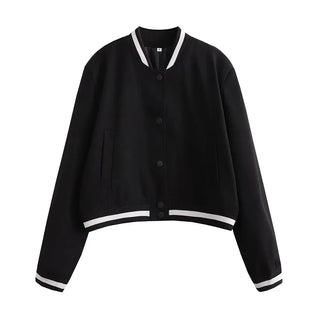 Pockets Bomber Vintage Button Crop Jackets - Diva Melody