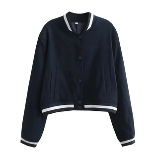 Pockets Bomber Vintage Button Crop Jackets - Diva Melody