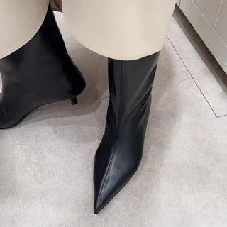 Pointed Toe Ankle Heels Boots - Diva Melody