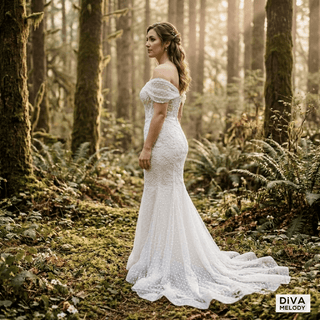 Polka Dot Lace Wedding Dress - Diva Melody