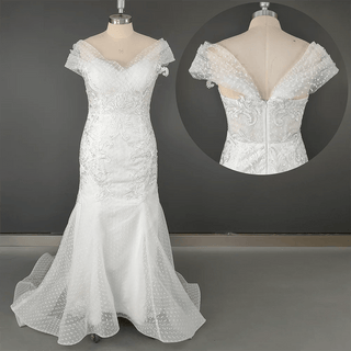 Polka Dot Lace Wedding Dress - Diva Melody