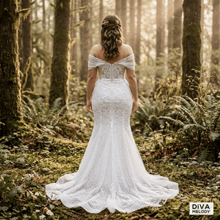 Polka Dot Lace Wedding Dress - Diva Melody