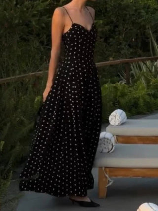 Polka Dot Printed Maxi Dress - Diva Melody