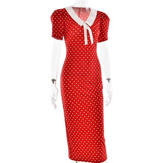 Polka Dot Split Maxi Dress - Diva Melody