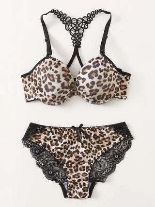 Pretty Design Fancy Lingerie Lace Leopard Print Bra Panty Sets - Diva Melody