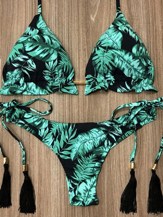 Printed Wire Free Bikinis Vacation 2 Set Swimsuit - Diva Melody