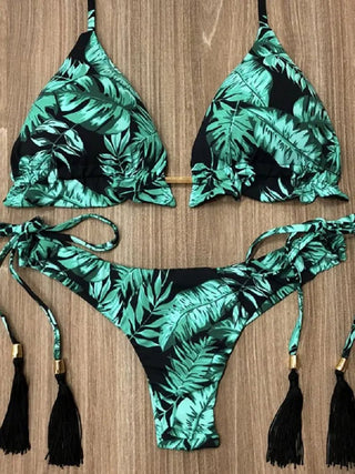 Printed Wire Free Bikinis Vacation 2 Set Swimsuit - Diva Melody