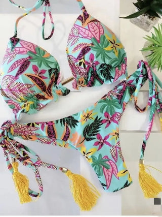 Printed Wire Free Bikinis Vacation 2 Set Swimsuit - Diva Melody