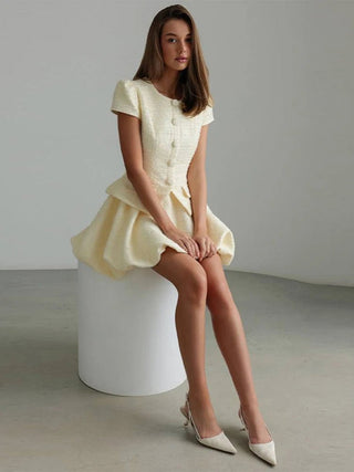 Puffy Sleeve Shirt & Bubble Skirt Set - Diva Melody