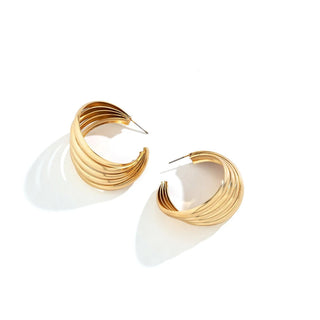 Punk Vintage Smooth Metal Hoop Earrings - Diva Melody