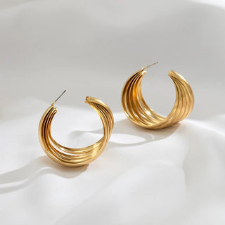 Punk Vintage Smooth Metal Hoop Earrings - Diva Melody