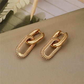 Retro Double Loop Design Drop Earrings - Diva Melody