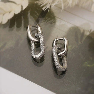 Retro Double Loop Design Drop Earrings - Diva Melody