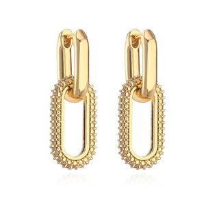 Retro Double Loop Design Drop Earrings - Diva Melody