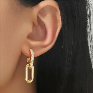 Retro Double Loop Design Drop Earrings - Diva Melody