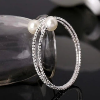 Rhinestone & Faux Pearl Cuff Bracelet - Diva Melody