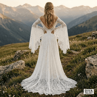 Romantic Boho Wedding Dress - Diva Melody