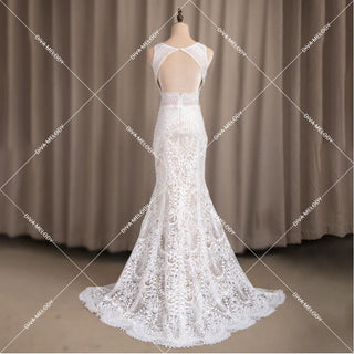 Romantic Floral Lace Wedding Dress - Diva Melody