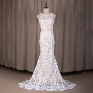 Romantic Floral Lace Wedding Dress - Diva Melody