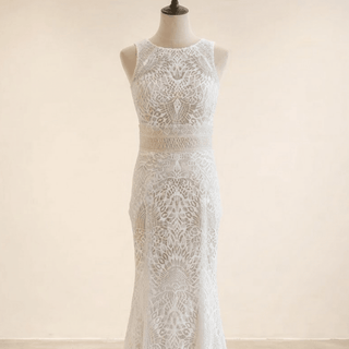 Romantic Floral Lace Wedding Dress - Diva Melody
