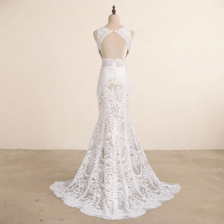 Romantic Floral Lace Wedding Dress - Diva Melody