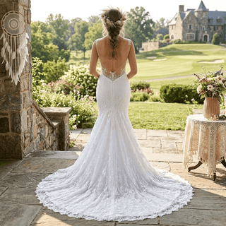 Romantic Lace Appliqué Bridal Dress - Diva Melody