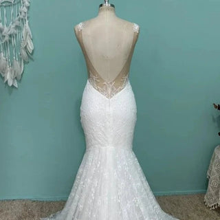 Romantic Lace Appliqué Bridal Dress - Diva Melody