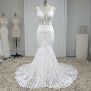 Romantic Lace Appliqué Bridal Dress - Diva Melody